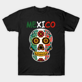 Sugar skull mexico flag Cinco de mayo T-Shirt